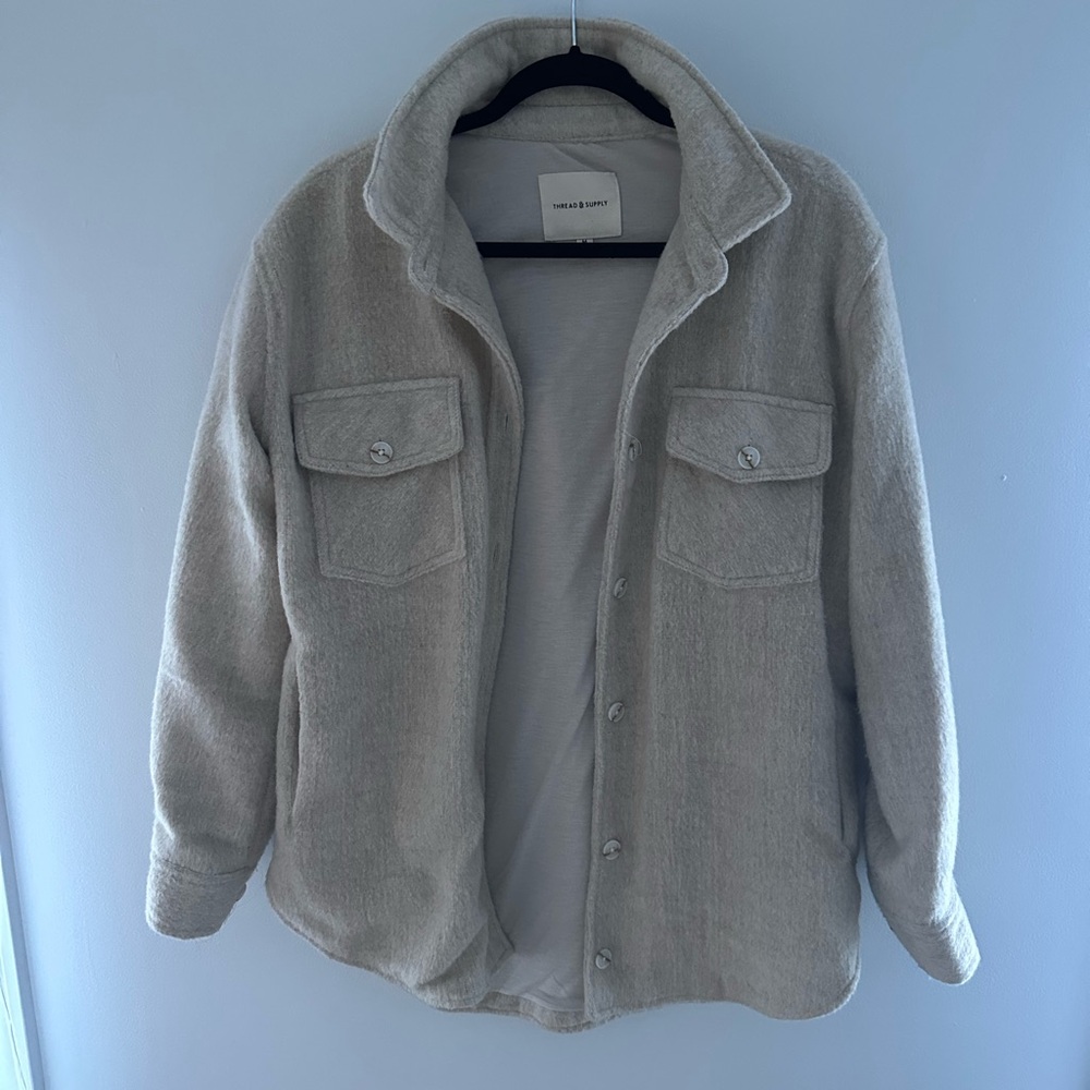 Thread & Supply Light Beige Shirt Jacket